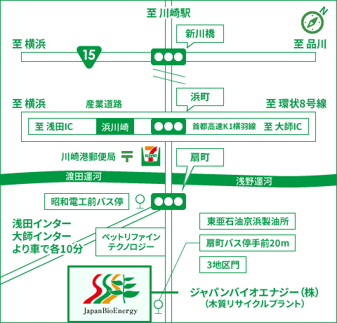 ジャパンバイオエナジー株式会社への詳細地図