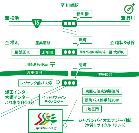 ジャパンバイオエナジー株式会社への詳細地図